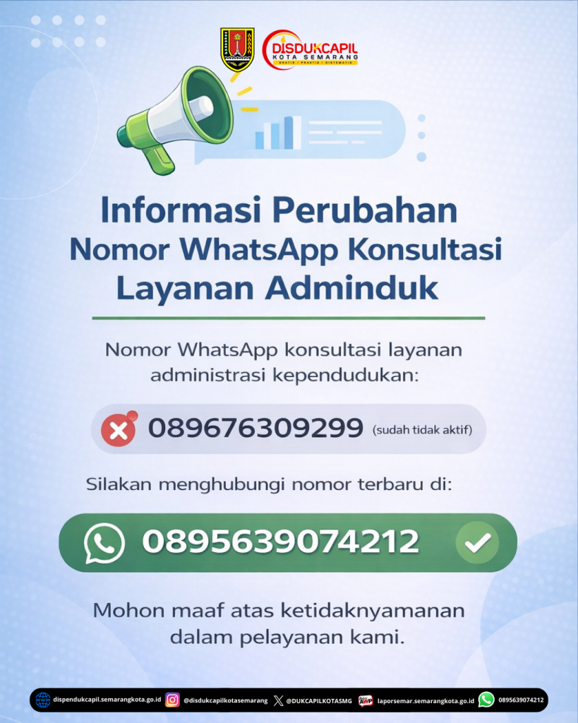 PERUBAHAN NOMOR LAYANAN WHATSAPP