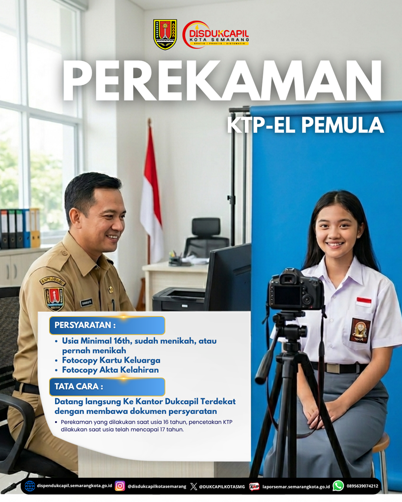 PEREKAMAN KTP-EL PEMULA UNTUK REMAJA DI KOTA SEMARANG DIPERMUDAH